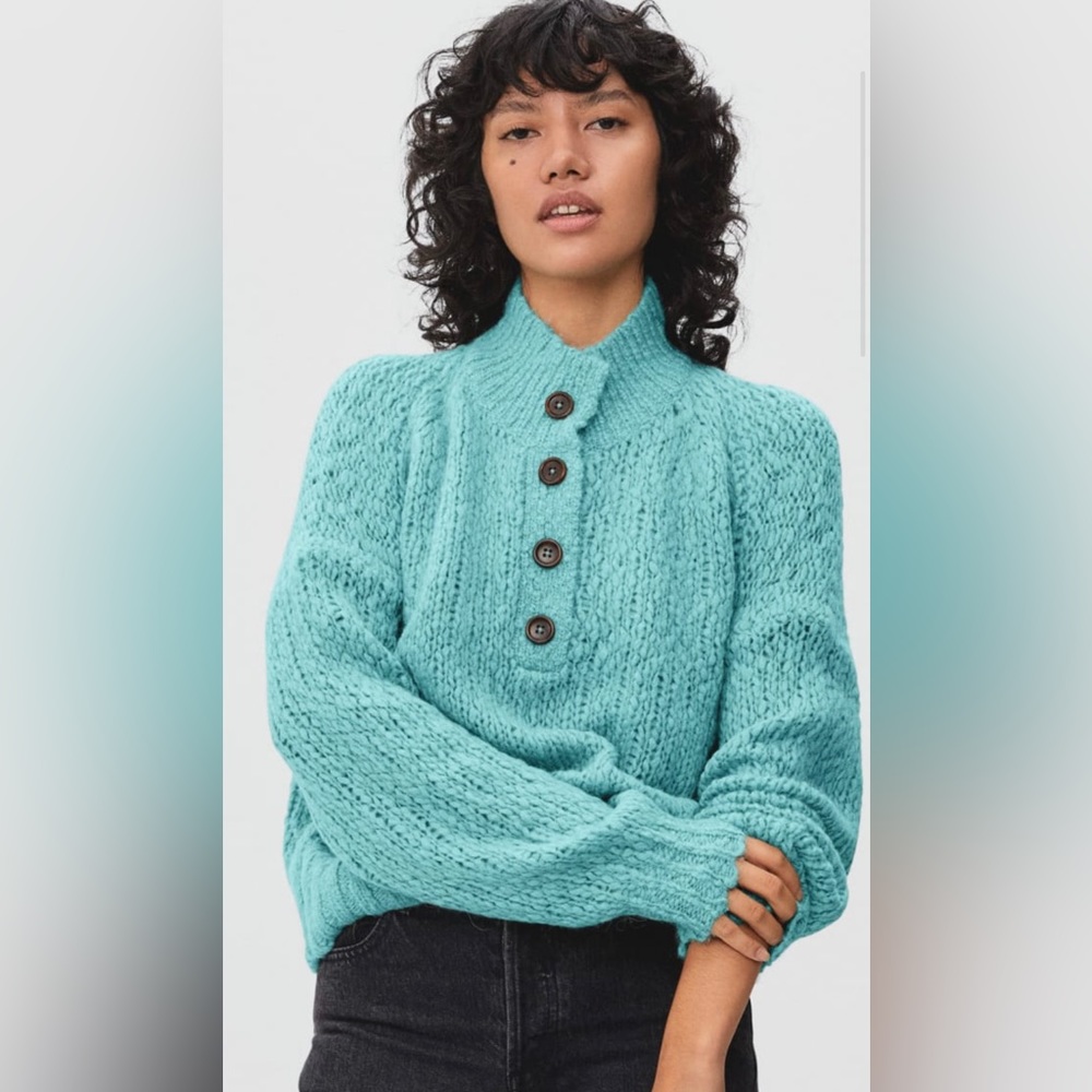 Everlane alpaca Henley sweater